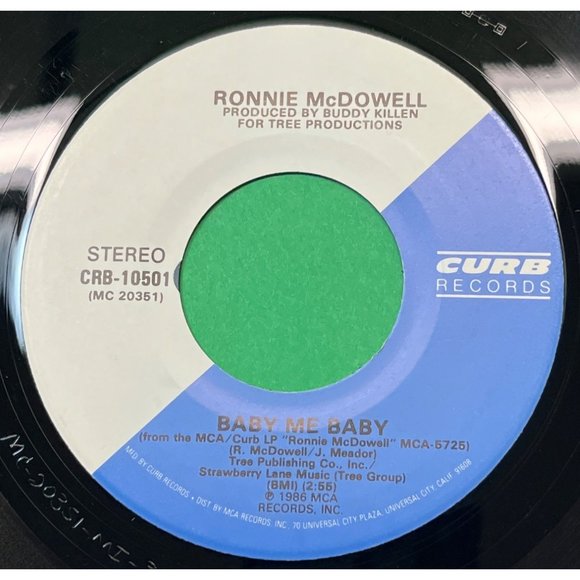 Ronnie McDowell It's Only Make Believe / Baby Me Baby 45 Country 1987 Curb VG+ - Picture 2 of 4